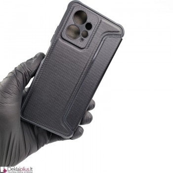 Razor Carbon atverčiamas dėklas - juodas (Xiaomi Redmi Note 12 4G)